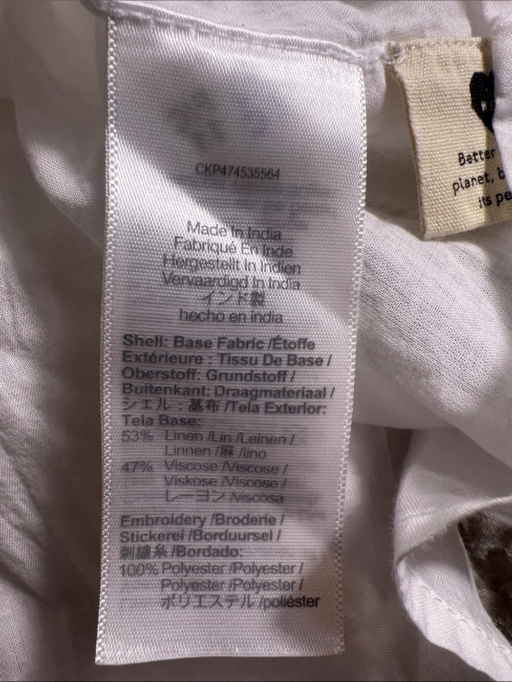 Madewell White Eyelet-Hem Spaghetti-Strap Midi Dress linen blend size 12 - Picture 9 of 10